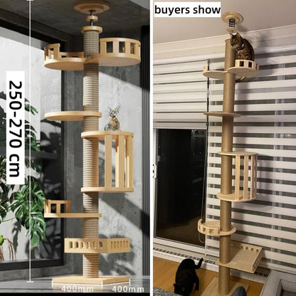 Aerie - Floor-to-Ceiling Cat Tree with Hammock