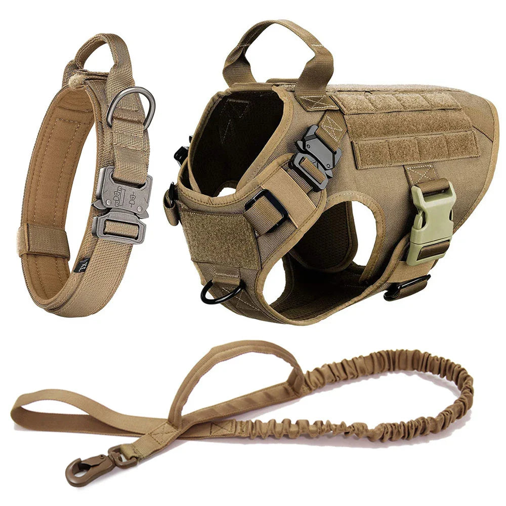 Onyx - Tactical Dog Harness Full Set with Leash & MOLLE Pouches