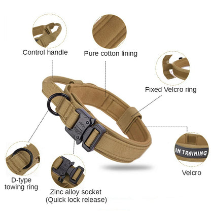 Cedar - Heavy Duty Tactical Dog Collar with Control Handle, 1000D Nylon