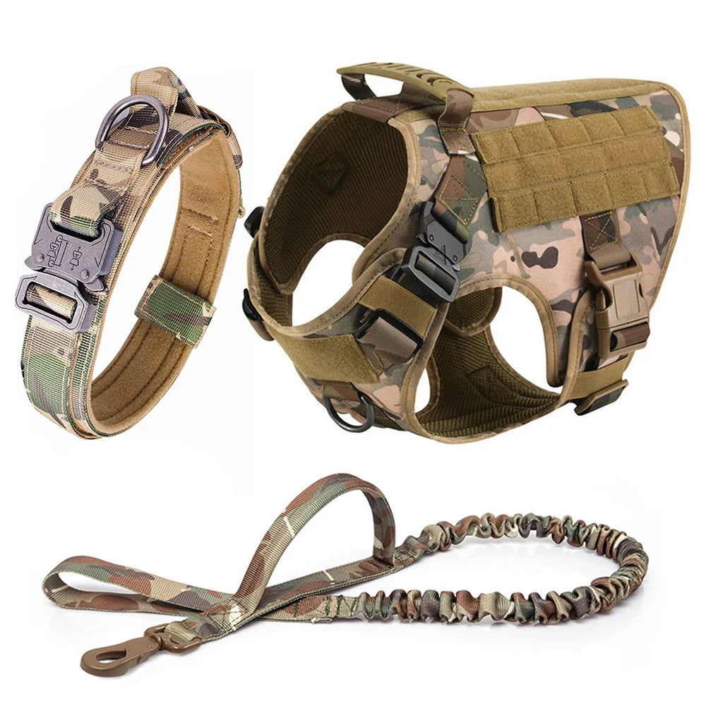 Onyx - Tactical Dog Harness Full Set with Leash & MOLLE Pouches