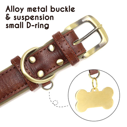 Birch - Custom Engraved Leather Dog Collar, Adjustable All Sizes