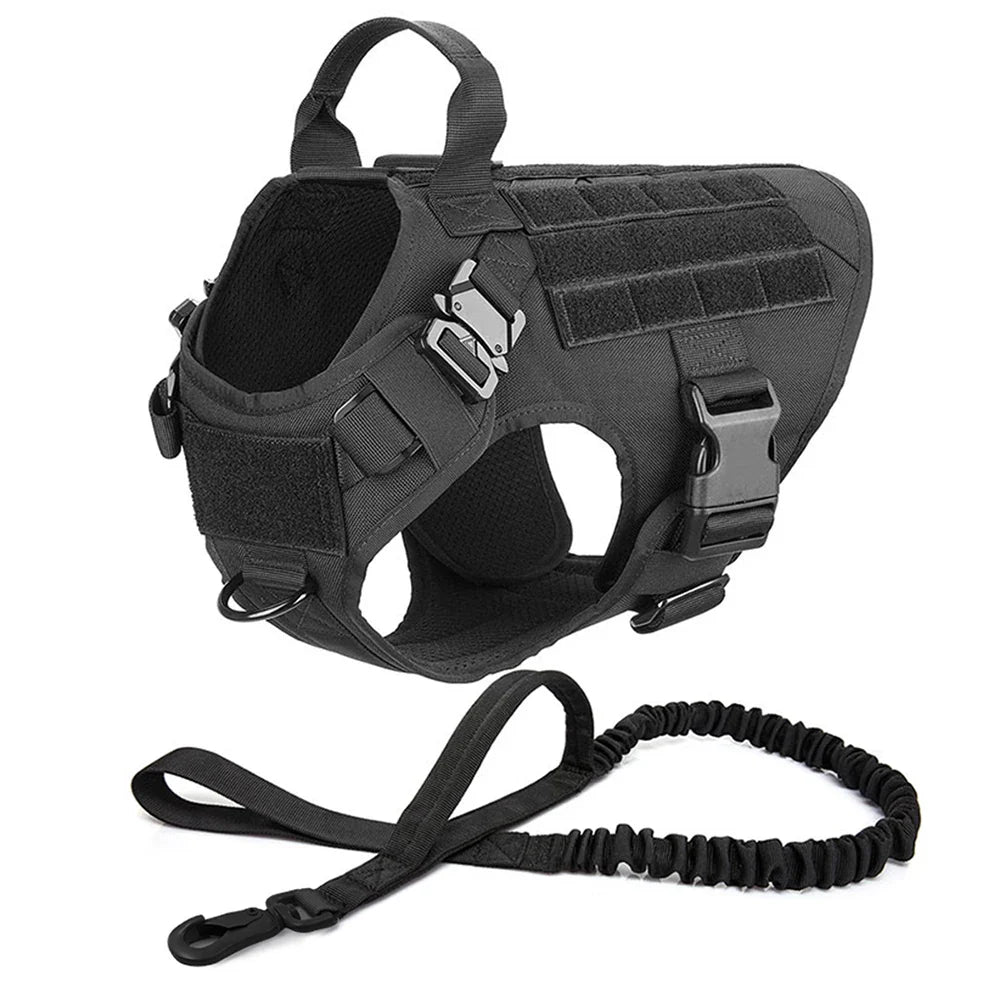 Onyx - Tactical Dog Harness Full Set with Leash & MOLLE Pouches