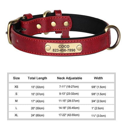Ember - Custom Engraved PU Leather Dog Collar with ID Nameplate