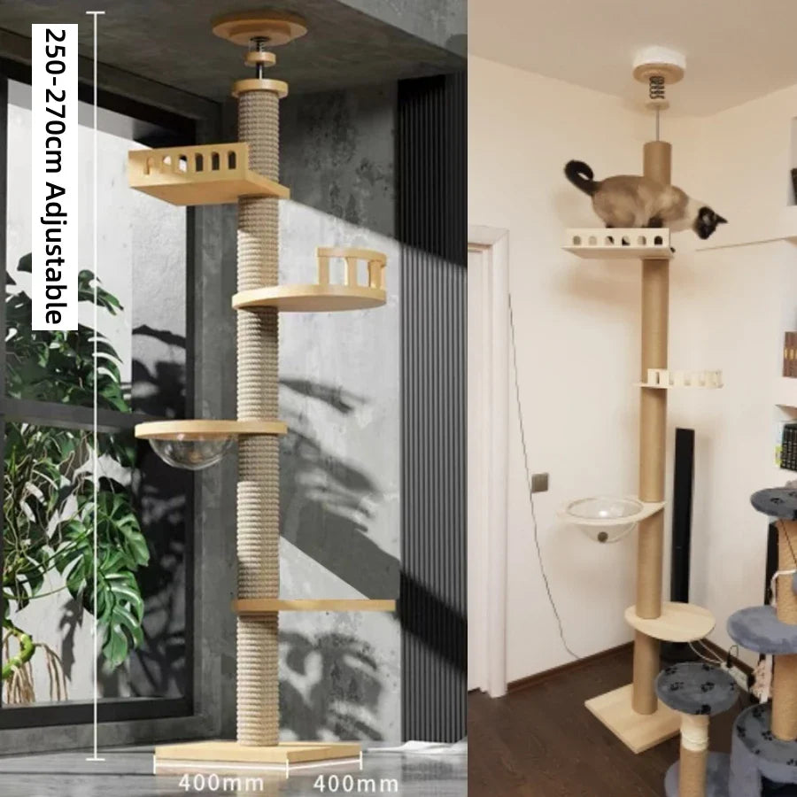 Aerie - Floor-to-Ceiling Cat Tree with Hammock