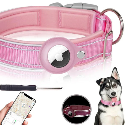 Cinder - AirTag Dog Collar with Built-In Reflective Case