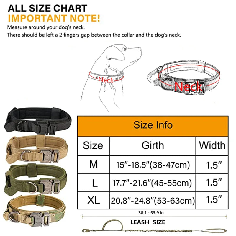 Cedar - Heavy Duty Tactical Dog Collar with Control Handle, 1000D Nylon