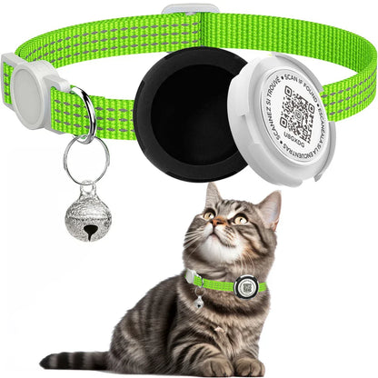 Wharfe - AirTag Cat Collar with QR ID Tag and Breakaway Buckle