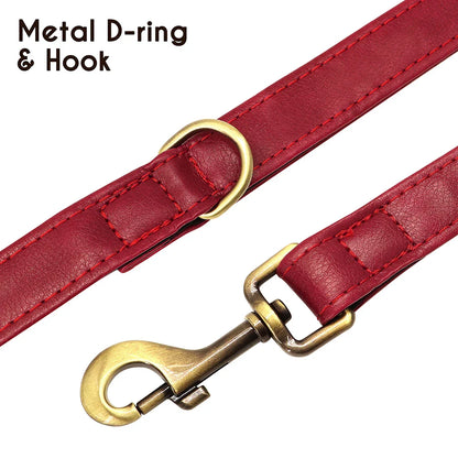 Slate - Personalised Leather Dog Collar and Leash Set, Engraved
