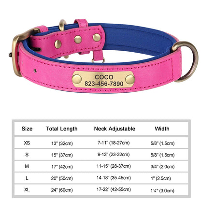Ember - Custom Engraved PU Leather Dog Collar with ID Nameplate