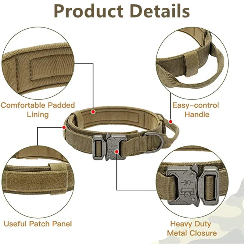 Cedar - Heavy Duty Tactical Dog Collar with Control Handle, 1000D Nylon
