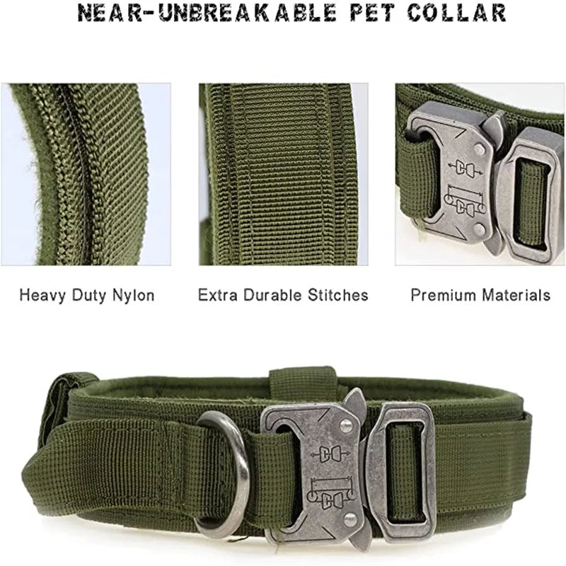 Cedar - Heavy Duty Tactical Dog Collar with Control Handle, 1000D Nylon
