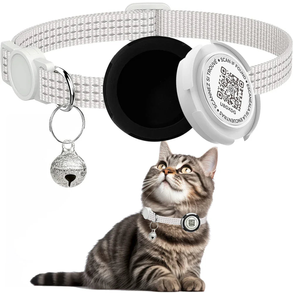 Wharfe - AirTag Cat Collar with QR ID Tag and Breakaway Buckle