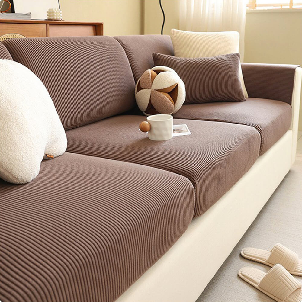Mallow - Stretch Corduroy Sofa Cover, Modular Pieces