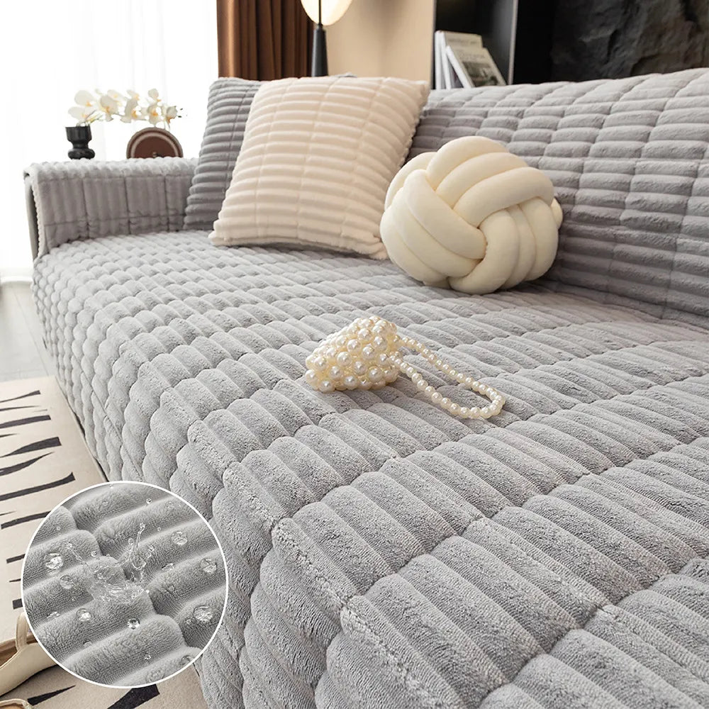 Cove - One-Piece Waterproof Flannel Sofa Cover, Non-Slip