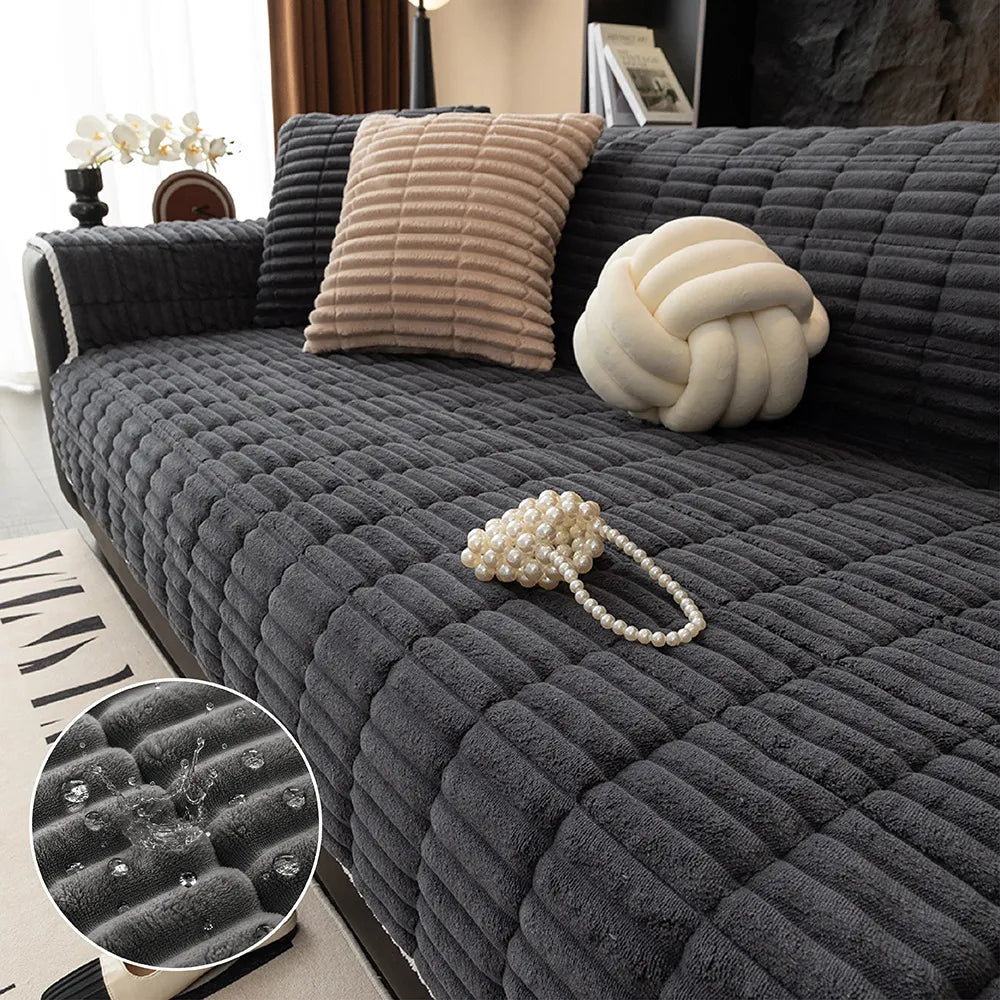 Cove - One-Piece Waterproof Flannel Sofa Cover, Non-Slip
