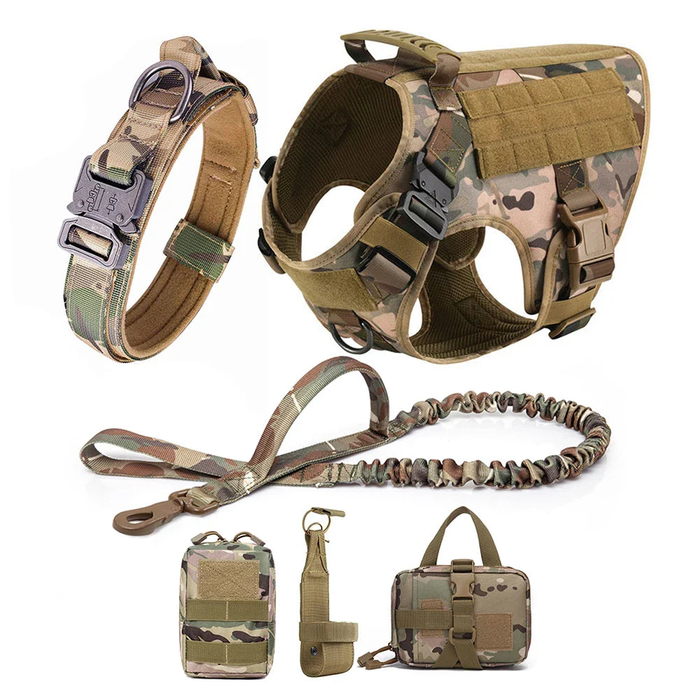 Onyx - Tactical Dog Harness Full Set with Leash & MOLLE Pouches