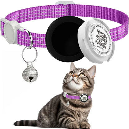 Wharfe - AirTag Cat Collar with QR ID Tag and Breakaway Buckle