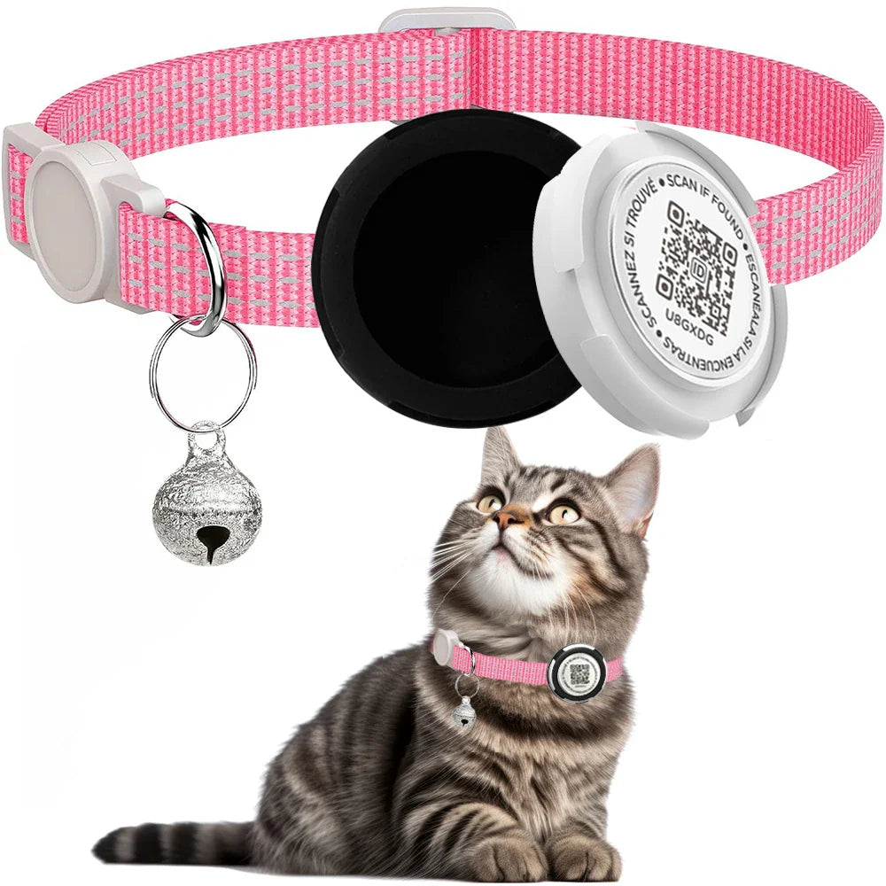 Wharfe - AirTag Cat Collar with QR ID Tag and Breakaway Buckle