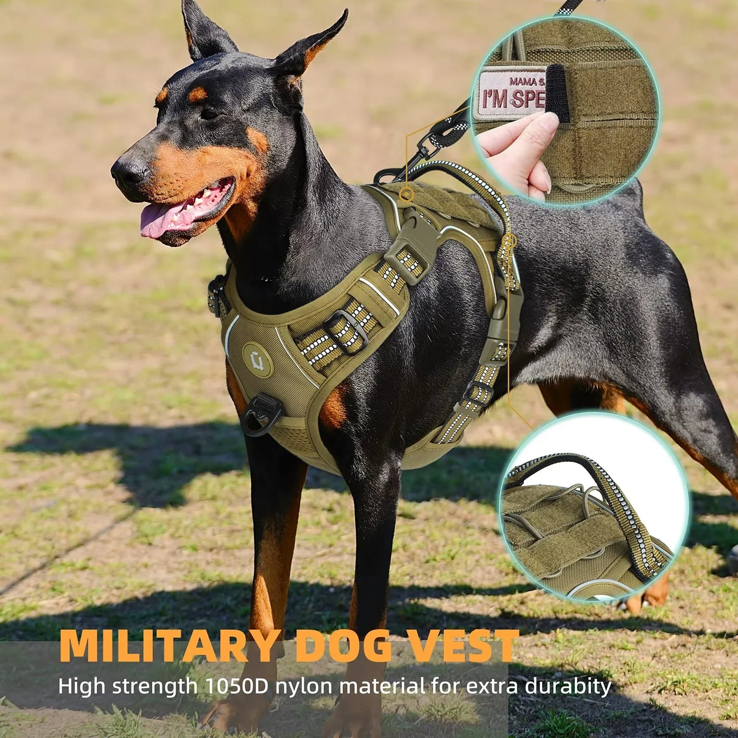 Nova - No-Pull Breathable Dog Harness with Reflective Strips, Front Clip