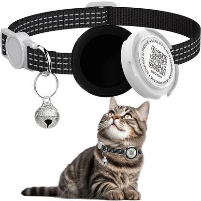 Wharfe - AirTag Cat Collar with QR ID Tag and Breakaway Buckle