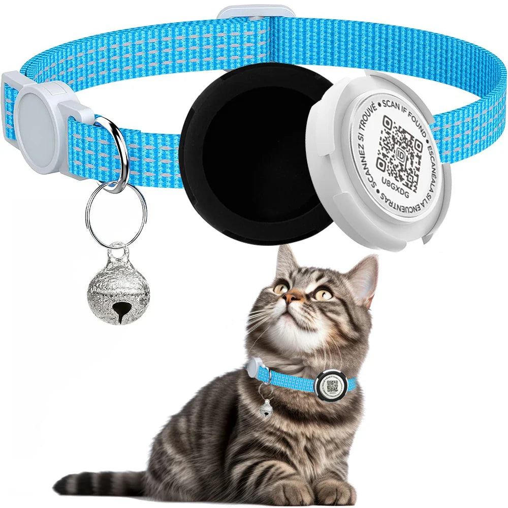Wharfe - AirTag Cat Collar with QR ID Tag and Breakaway Buckle