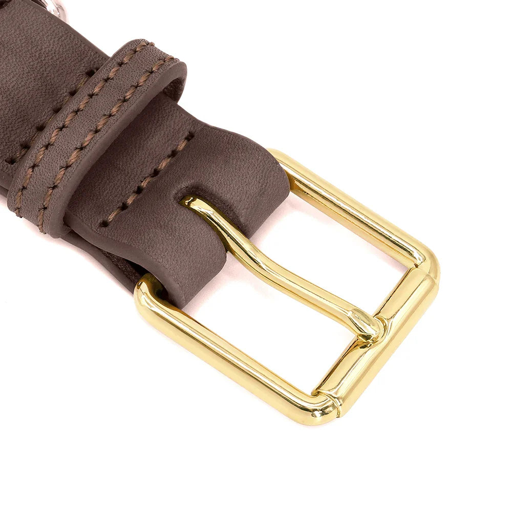Avon - Personalised Leather Dog Collar with Engraved Nameplate