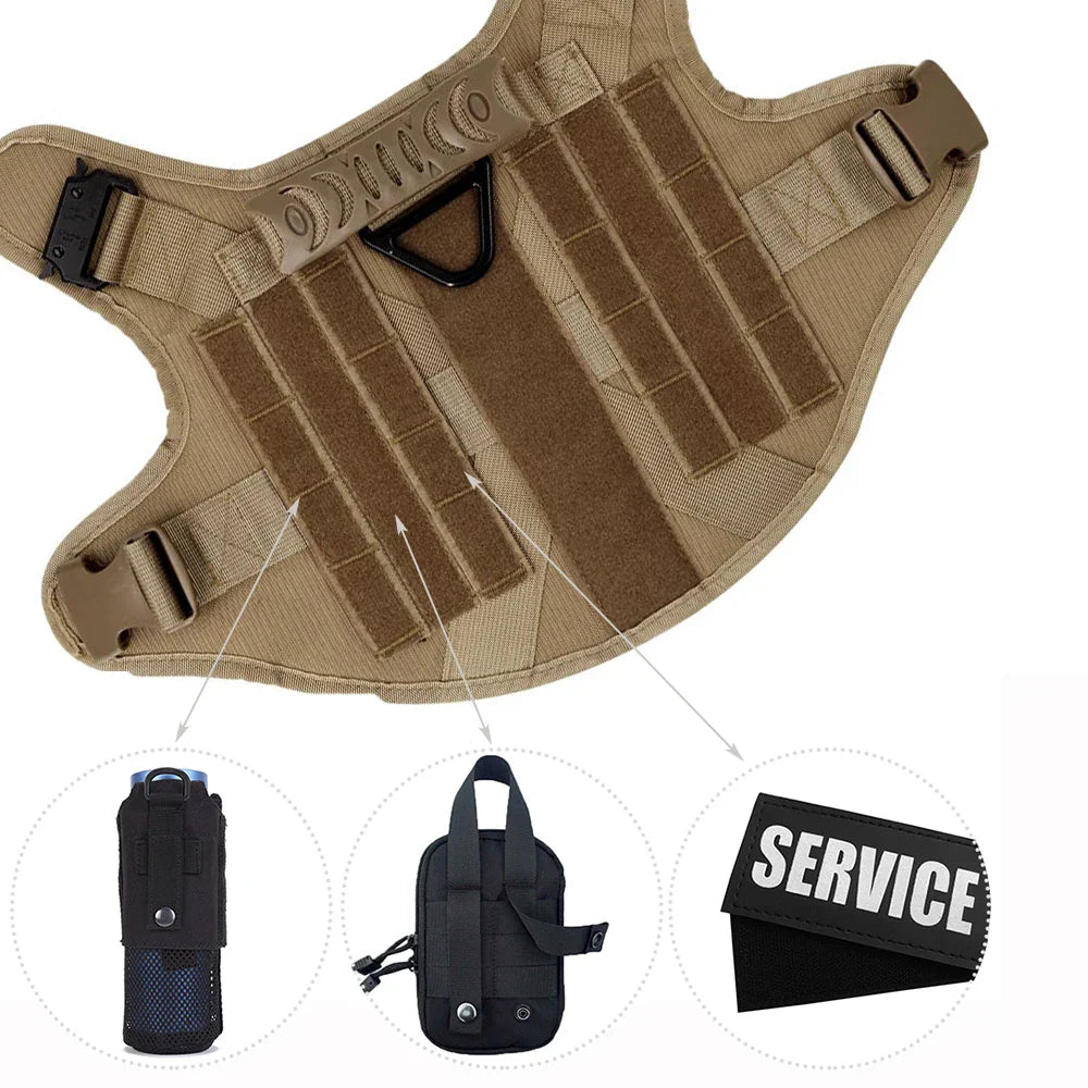 Caspian - Large Dog Tactical No-Pull Harness, Front & Back Clip