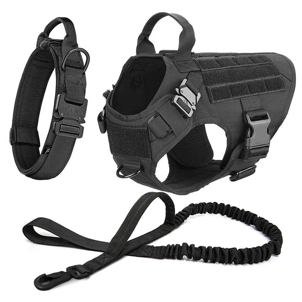 Onyx - Tactical Dog Harness Full Set with Leash & MOLLE Pouches