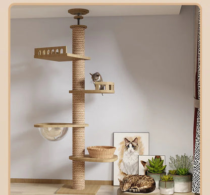 Aerie - Floor-to-Ceiling Cat Tree with Hammock