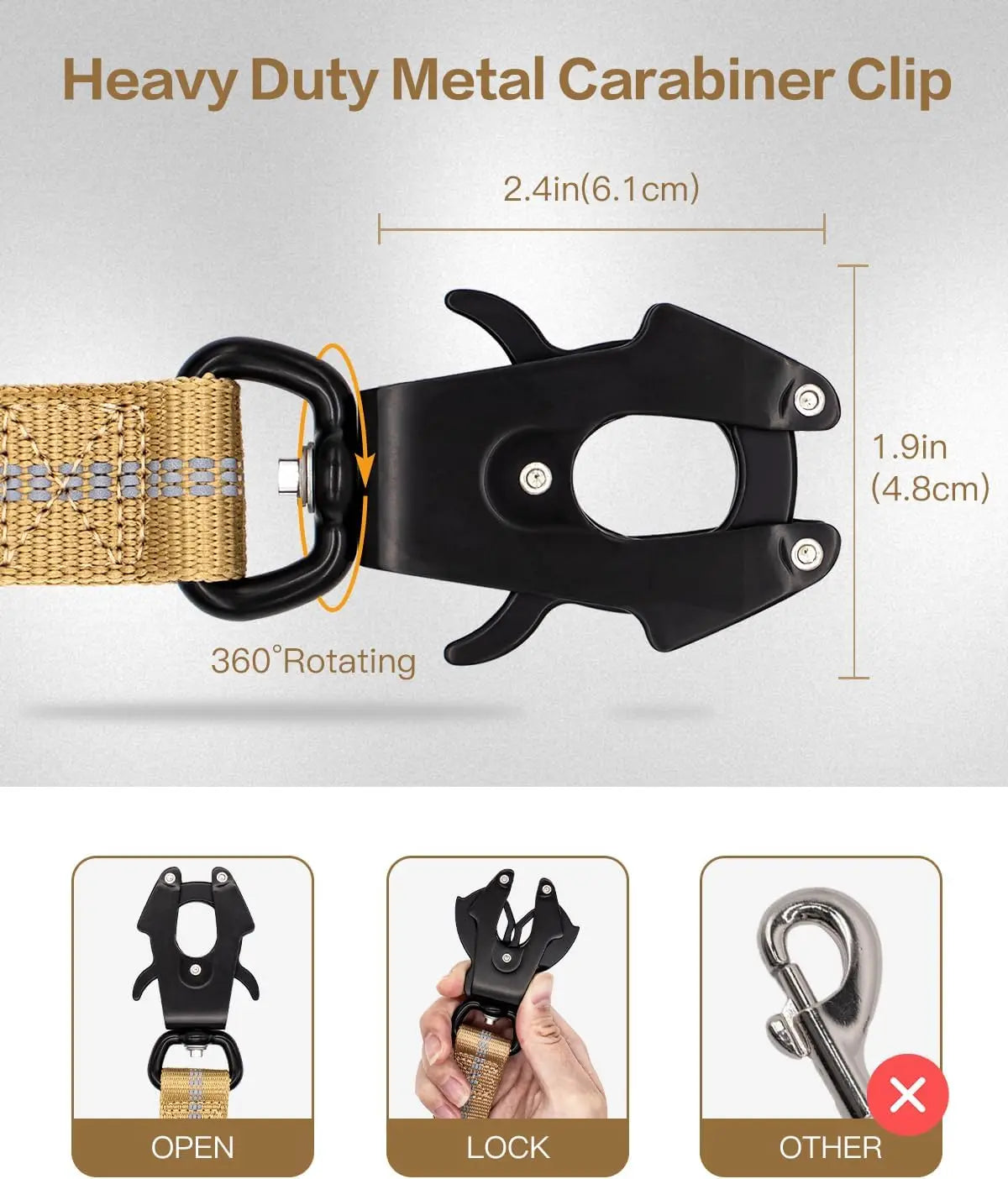 Vesper - Bungee Leash with Dual Handles and Car Clip
