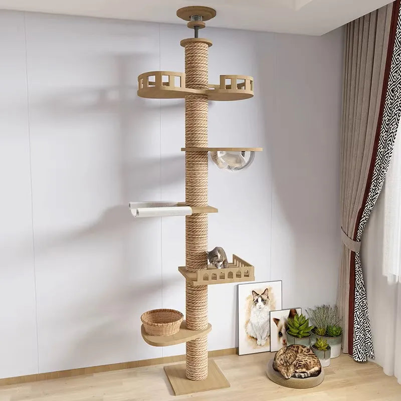 Aerie - Floor-to-Ceiling Cat Tree with Hammock