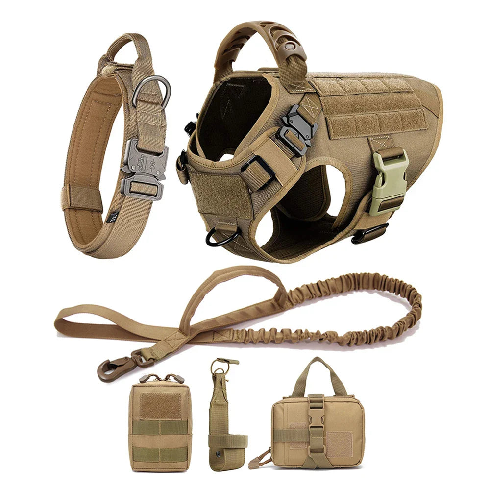 Onyx - Tactical Dog Harness Full Set with Leash & MOLLE Pouches