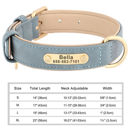 Ember - Custom Engraved PU Leather Dog Collar with ID Nameplate