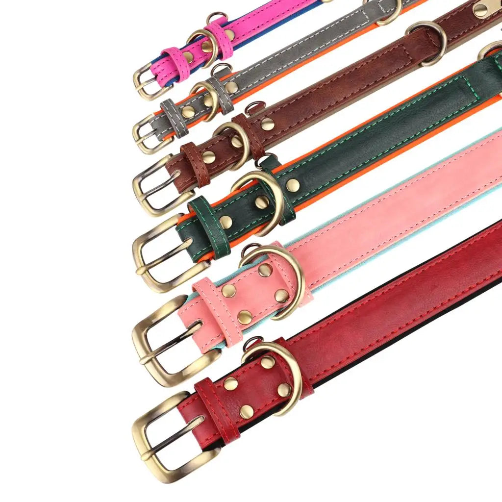 Slate - Personalised Leather Dog Collar and Leash Set, Engraved