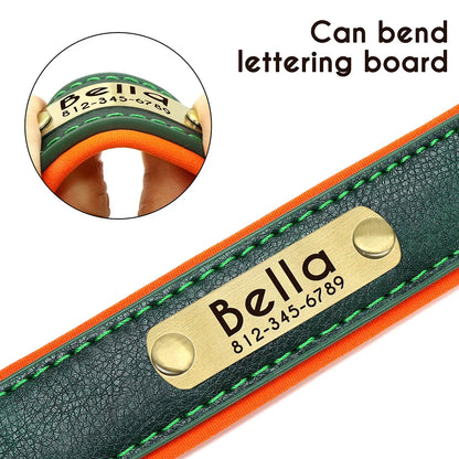 Birch - Custom Engraved Leather Dog Collar, Adjustable All Sizes