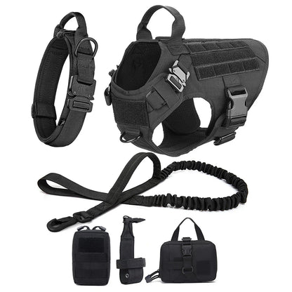 Onyx - Tactical Dog Harness Full Set with Leash & MOLLE Pouches