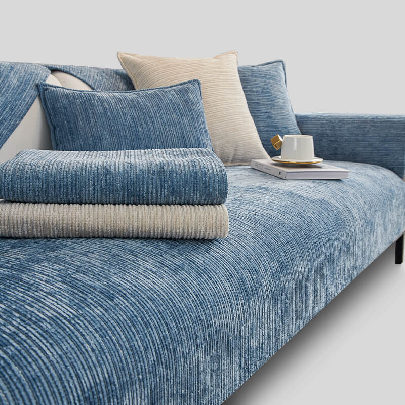 Rowan - Solid Chenille Scratch-Resistant Couch Cover
