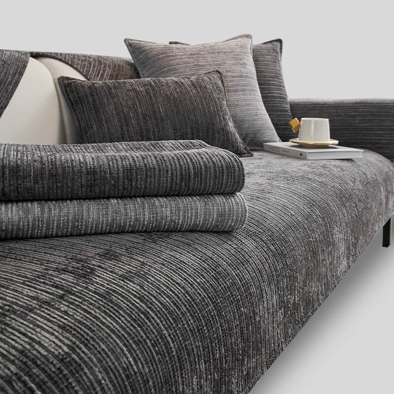 Rowan - Solid Chenille Scratch-Resistant Couch Cover