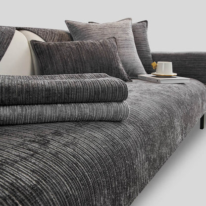 Rowan - Solid Chenille Scratch-Resistant Couch Cover