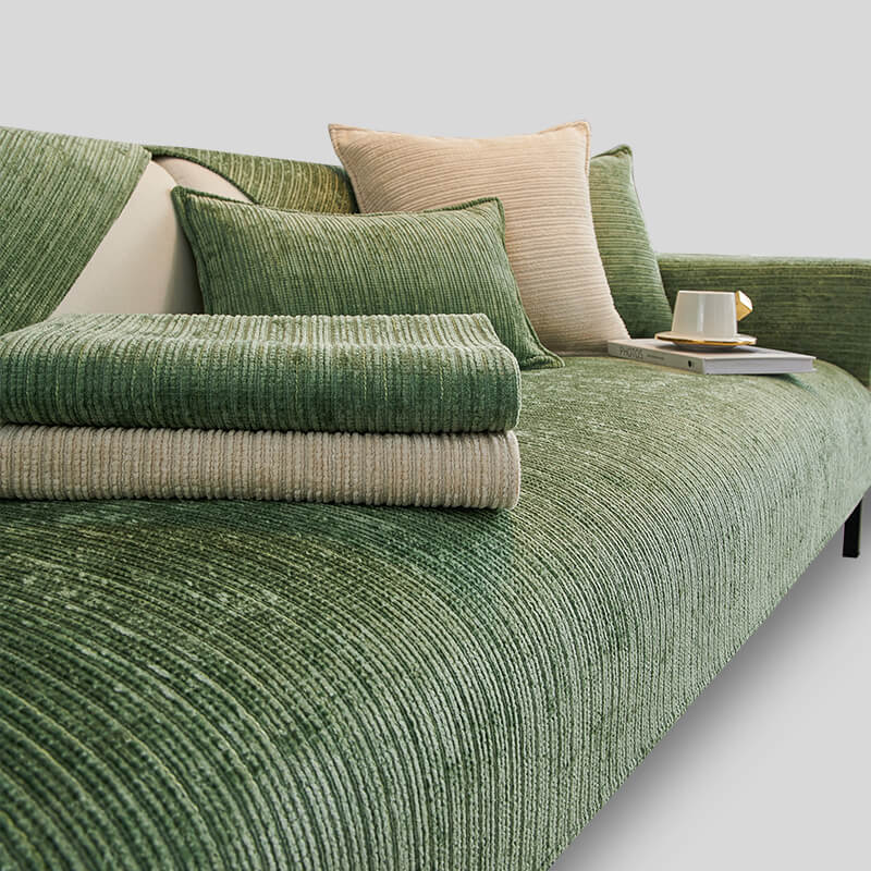Rowan - Solid Chenille Scratch-Resistant Couch Cover
