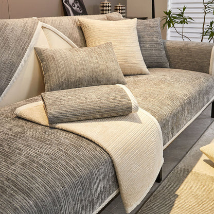 Frith - Waterproof Antimicrobial Chenille Couch Cover, Non-Slip