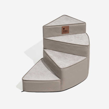 Tamar - Luxe Faux Leather Spiral Pet Stairs, Washable