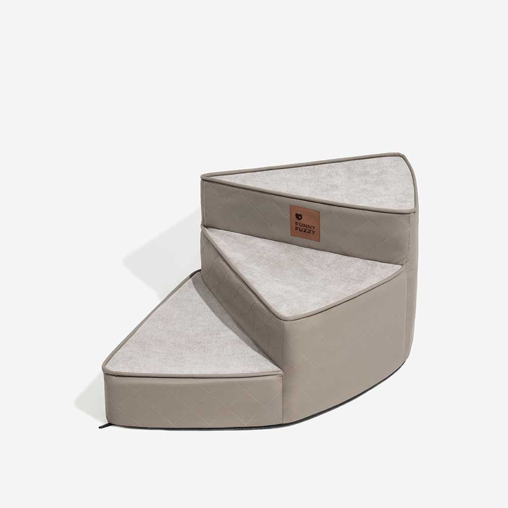 Tamar - Luxe Faux Leather Spiral Pet Stairs, Washable