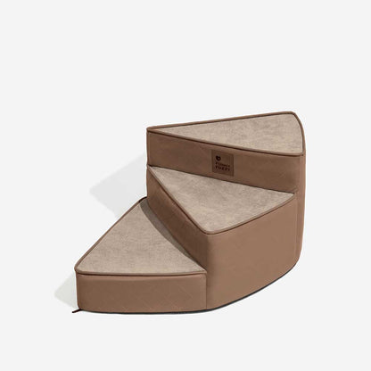 Tamar - Luxe Faux Leather Spiral Pet Stairs, Washable