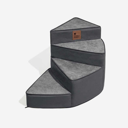 Tamar - Luxe Faux Leather Spiral Pet Stairs, Washable