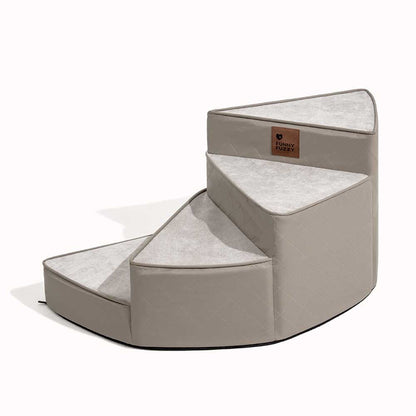 Tamar - Luxe Faux Leather Spiral Pet Stairs, Washable