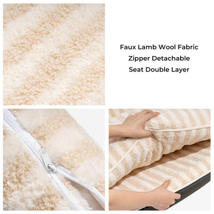 Flax - Faux Lambswool Stripe Sofa Bed for Dogs and Cats