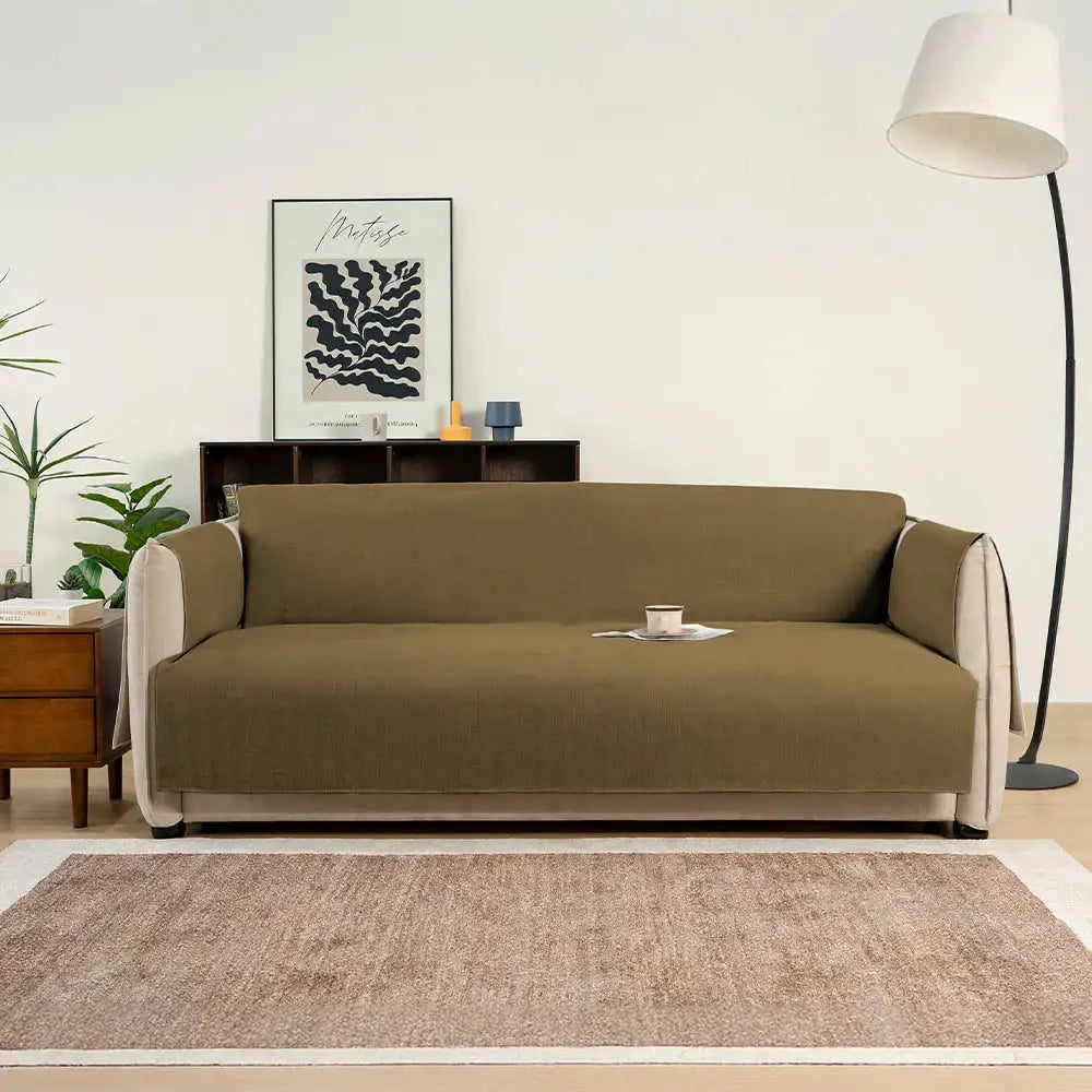 Tyne - Waterproof Chenille Couch Cover, Non-Slip Foam Anchors