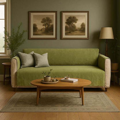 Tyne - Waterproof Chenille Couch Cover, Non-Slip Foam Anchors