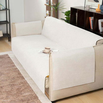 Tyne - Waterproof Chenille Couch Cover, Non-Slip Foam Anchors